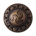 Keltischer Knopf Triskele altmessing – 25 mm Zierknopf für Mittelalter Umhang & Mantel