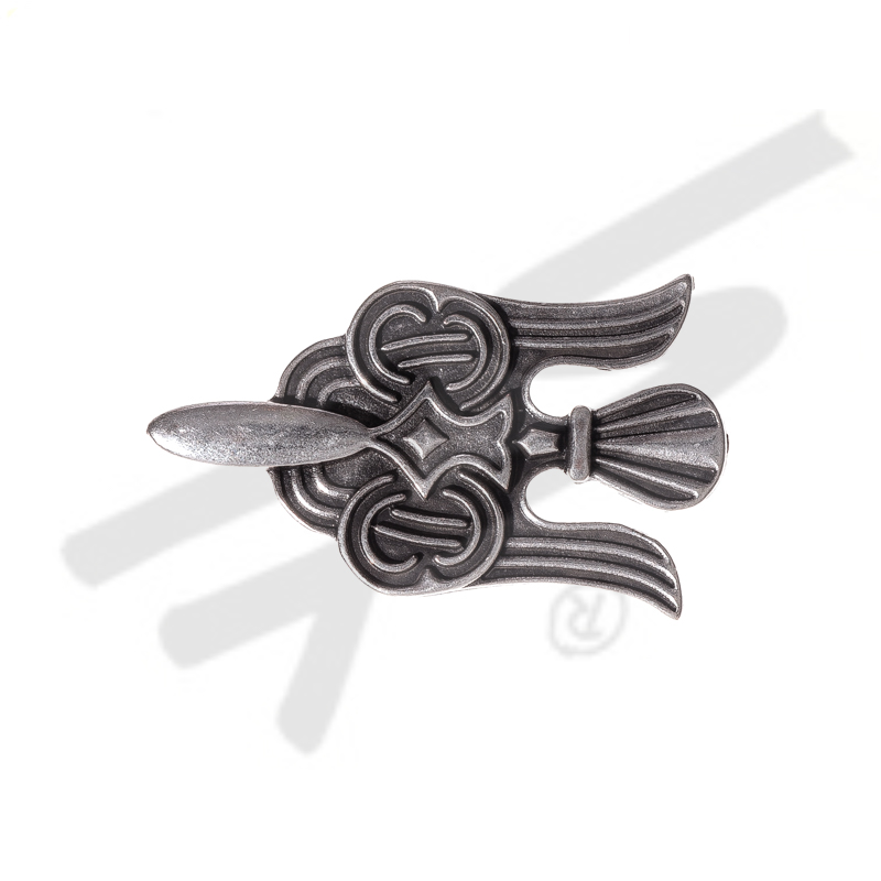 [N-028-1] kleine Niete 'Wikinger Rabe', silberfarben