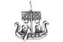 Anhänger TURID Wikingerschiff aus Silber – Drachenboot Amulett 2,8 cm