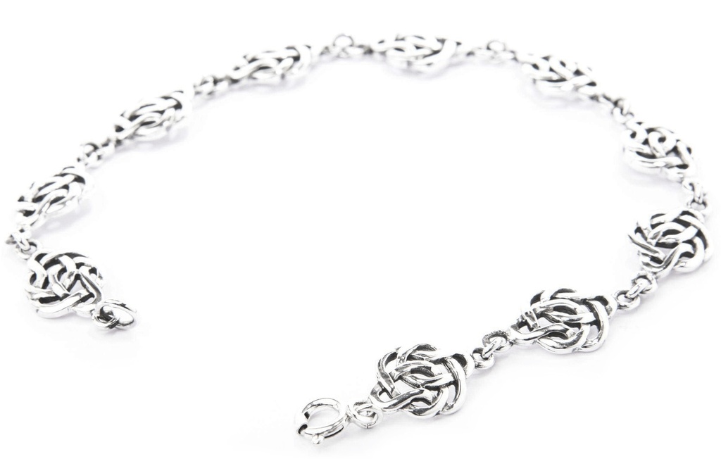 [Ark3] Silber Armkette mit keltischen Motiven, Accessoire für Historische Gewandungen, Reenactment und Liverollenspiel