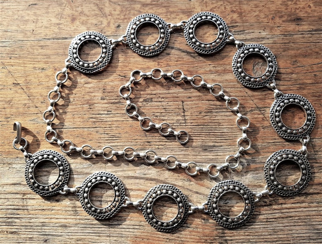 [C-5352-1] Kettengürtel Kugelringe, silberfarben