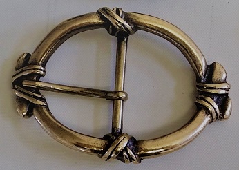 [B1306-2] Gürtelschließe „FLICK“ – Messingfarbene Dorn-Vollschließe mit Seilband-Optik für 4 cm Riemen