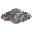 Stierkopf, silberne Schließe mit keltischen Knoten