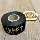 Borte "Kraft-Mut-Ehre" Futhark 33 mm, marineblau-gold