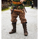 Wikingerhose mit Beinschnürung Wodan Braun Leinen- Mittelalter Gewand Larp & Reenactment