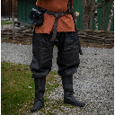 Wikingerhose mit Beinschnürung Wodan schwarz Leinen- Mittelalter Gewand Larp & Reenactment