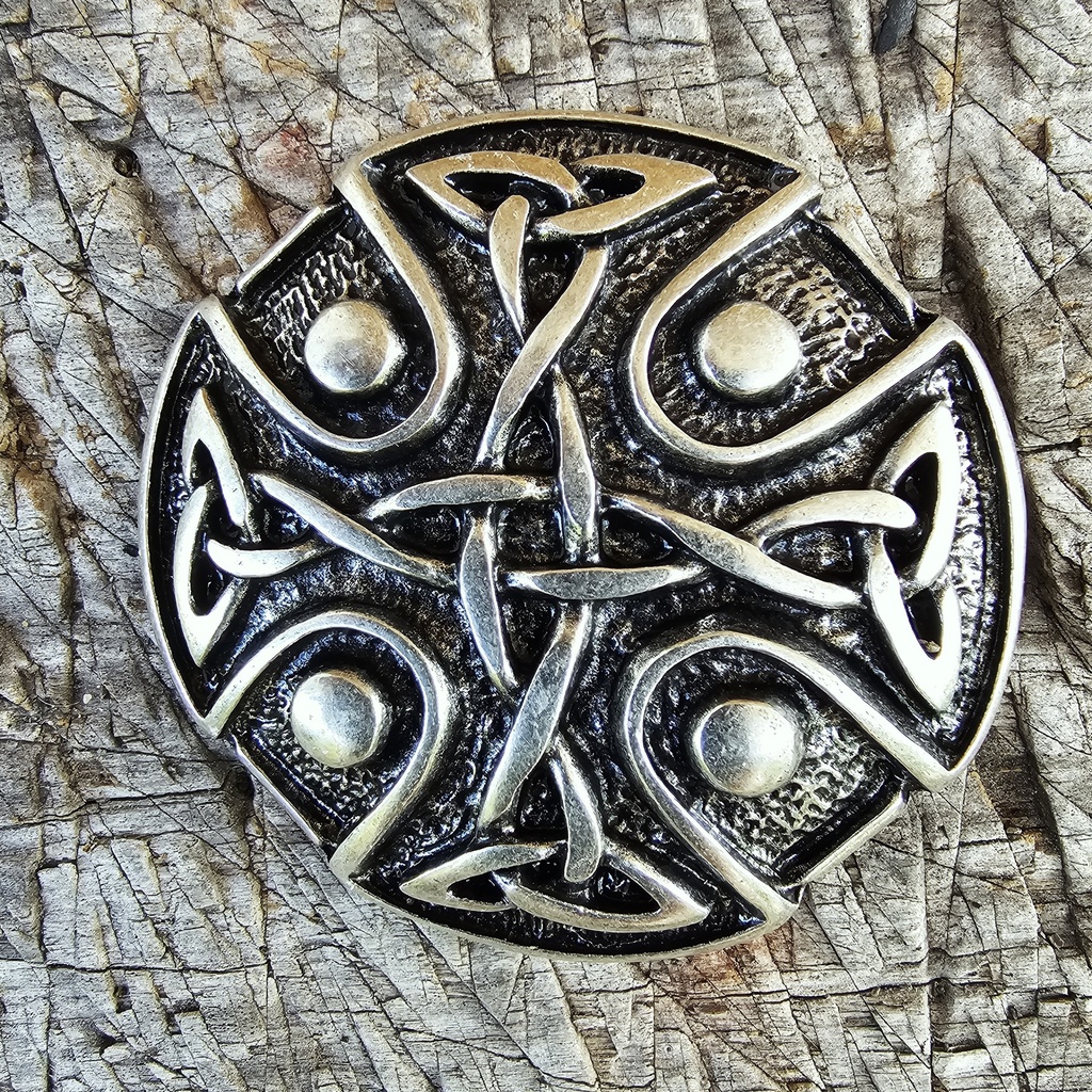 [A-6003-1] Fibel Brosche Keltenkreuz silberfarben