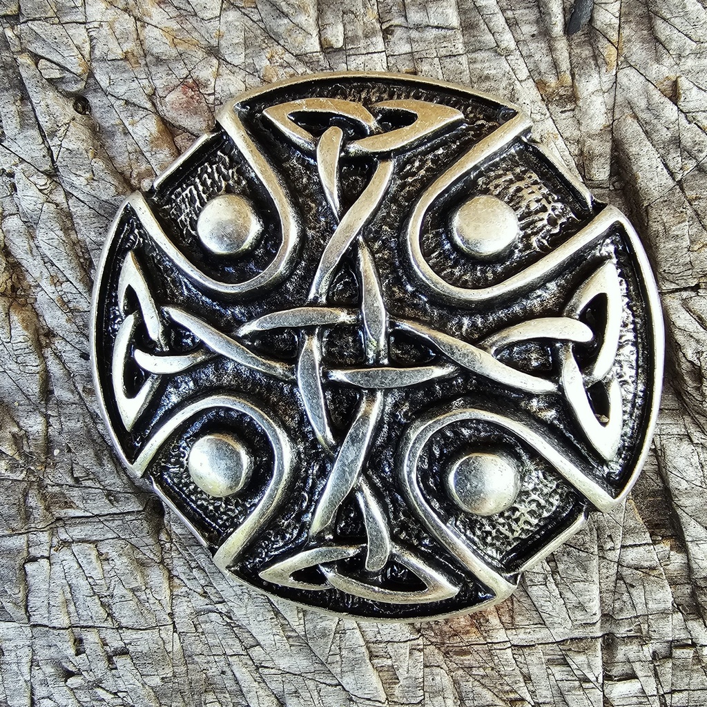 [A-6003-1] Fibel Brosche Keltenkreuz silberfarben