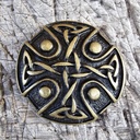 Fibel Brosche Keltenkreuz altmessing