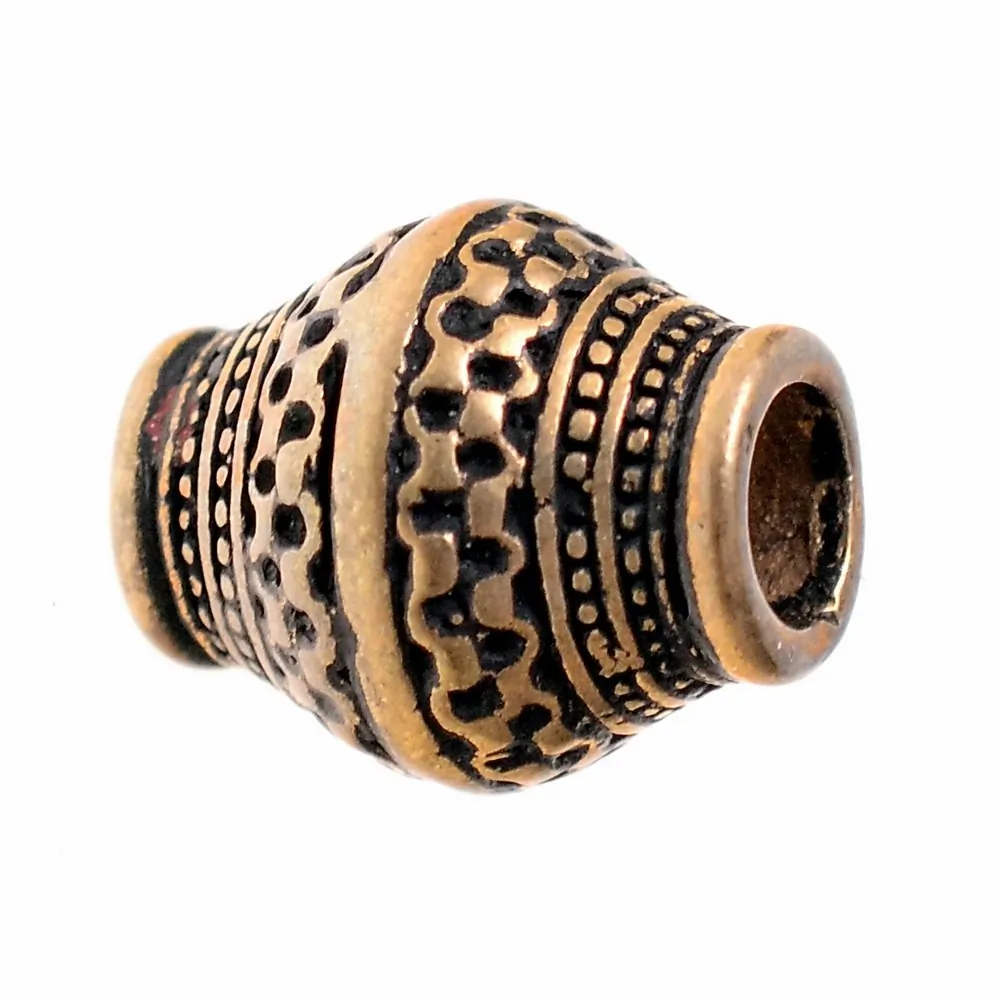 [07 BEA 01.b] Wikinger Perle Nr. B1 / Loch 4 mm bronze oder bronze versilbert (Bronze)