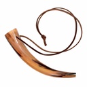 Großes Kinder-Rufhorn aus echtem Rinderhorn – mit Lederriemen und eingebautem Mundstück