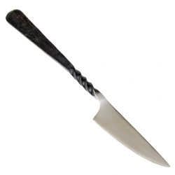 [16 Be-Me 5] Geschmiedetes Mittelalter-Besteckmesser – Edelstahl mit tordiertem Griff