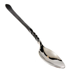 [16 Be-Loef 5] Geschmiedeter Mittelalter-Löffel aus Edelstahl – mit tordiertem Griff