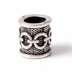 [07 ZaP Tonne si] Haarperle "Tonne" - 6 mm Loch