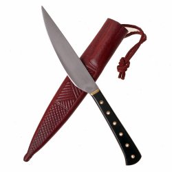 [02 M-III Ho-Inl] Mittelalterliches Tafelmesser - Horngriff