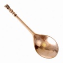 Mittelalterlicher Messing-Löffel mit Damenhaupt - 16 cm