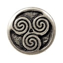 Zierniete „Dreifach-Spirale“ (XS) – Keltischer Lederbeschlag mit symbolischer Ornamentik 