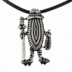 [0 Pilgervulva-si] Pilgerzeichen-Anhänger "Pilgernde Vulva" (Bronze Versilbert)