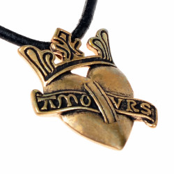 [0 MA-Herz-b] Anhänger "Gekröntes Herz" (Bronze)