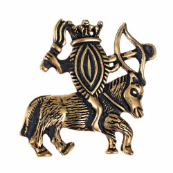 [0 VulPfe-b] Pilgerzeichen "Vulva auf Pferd" (Bronze)