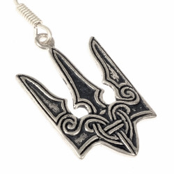 [07 OR Trident.ma.br] Ohrringe „Rurikiden-Dreizack“ – Bronze-Schmuck nach einem historischen Tamga (11. Jh.) (Bronze)