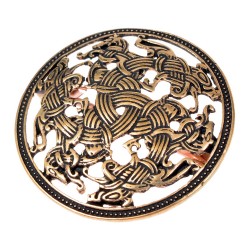 [07 Br Ringer-b] Wikinger-Scheibenfibel "Ringerike" (Bronze)