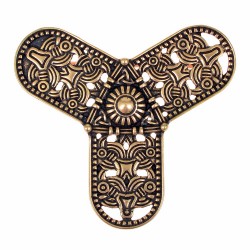 [07 Br Klee 6-b] Wikinger-Kleeblattfibel "Rygge" (Bronze)