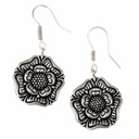 Mittelalter-Ohrringe 'Tudor Rose' aus Bronze - 4,5 x 2,5 cm