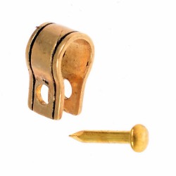 [08 SHO Schlaufe.ma.br] Aufhängung für Wikinger-Messerscheide – Schlaufe nach historischem Vorbild (Bronze, versilbert) (Bronze)