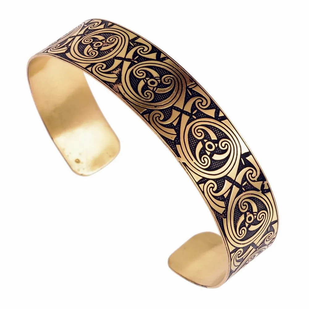 [07 AR MB - B-me] Messing-Armreifen / 1,5 cm -  Triskele (Messing)