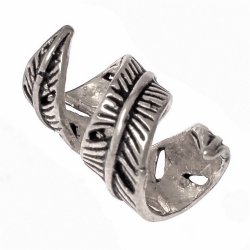 [07 BP Feder.b] Haarperle "Feder" - 8 mm Loch (Bronze)