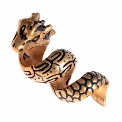 [07 BP Drache.b] Bartperle "Drache" - 8 mm Loch (Bronze)