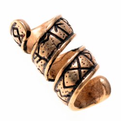 [07 BP Runic.b] Bartperle "Runic" - 8 mm Loch (Bronze)