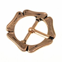 [09 Sch Tref 2 bro.b] Fünfpass-Schnalle / glatt - für 2 cm (Bronze)