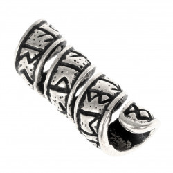 [07 BP Futhark.b] Haarperel "Futhark" - 5 mm Loch (Bronze)