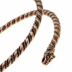 [07 OAR Wolf-b] Wikinger-Oberarmreif "Wolfskopf" (Bronze)