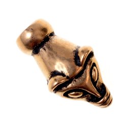 Wikinger Ketten-Enden aus Bronze - Wieselkopf, Paar