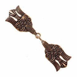 [06 GWH Rab.b] Wikinger-Gewandhaken "Raben" (Bronze)