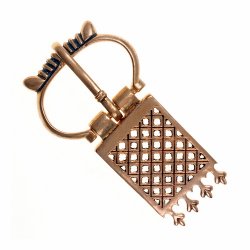 [09 Sch Plant 3.b] Mittelalterschnalle mit Nietplatte - für 3 cm (Bronze)