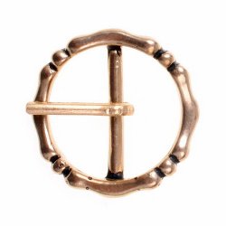 [09 Sch  Anjou 15.ma.br] Runde Mittelalter-Schließe - für 1,5 cm (Bronze)