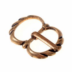[09 Sch Nevi 15] Mittelalter-Schnalle - für 1,5 cm Breite (Bronze Versilbert)