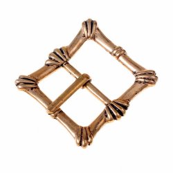 [09 Sch Lanc 2.b] Eckige Doppel-Schnalle - für 2 cm Breite (Bronze)