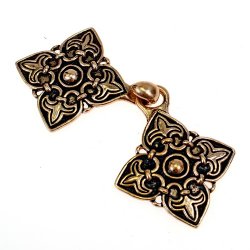 [06 GWH Raute.b] Wikinger Kaftan-Verschluss - Bronze (Bronze)