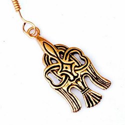 Wikinger-Ohrring Rabe von Birka - Bronze - Paar