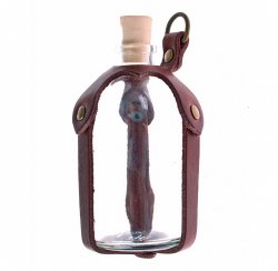 Trankflasche in Leder-Halterung - 100 ml