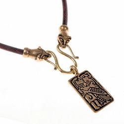 [07 CO Wies / Gubbe.fa.br] Collier "Wiesel" mit Guldgubbe-Amulet (braun)