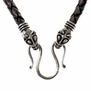 Wikinger-Lederkette "Wolfskopf" - 50 cm