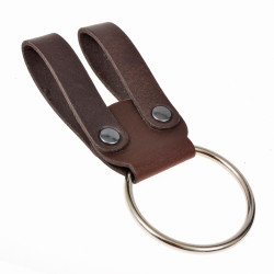 LARP-Ringhalter 'Hilda' Mittelalter aus Leder - Stahlring 6 cm