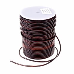 [05 Rund 6 - Rolle.fa.br] Rolle Endlos-Lederband - 6 mm / 20 m (braun)