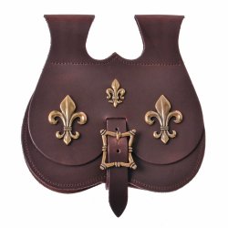 [01 T-NIGR Fleur.br] Geräumige Nierentasche - Fleur de Lys (braun)